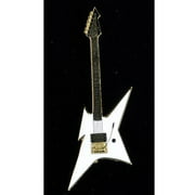 Angle View: Harmony Jewelry BC Rich Ironbird Electric Guitar in Gold and White