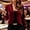 Wine, variant on Women's Velvet Cropped Cardigan Jacket, Solid‑Color Collarless Long‑Sleeve Open Front Shrug for Party Cocktail Evening Pink XL(XL)