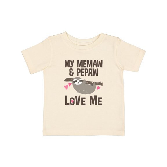 Inktastic My Memaw and Pepaw Love Me Sloth Girls Baby T-Shirt