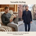 thumbnail image 6 of Couver Men's Heavyweight Cotton Long Sleeve Thermal Top, Denim M, 1 Count, 1 Pack, 6 of 6