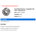 thumbnail image 2 of Front Wheel Bearing - Compatible with 1999 - 2003 Acura TL 2000 2001 2002, 2 of 2