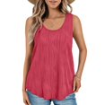 thumbnail image 3 of Crop Tank Tops for Women Fashion Solid Summer Tank Tops for Women Adjustable Soft Square Neck Sleeveless Shirts Womens Camisole Button Casual Henley Tops Shirts, 3 of 7