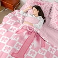 thumbnail image 4 of jejeloiu Monogrammed T Letter 7 Pieces Bedding Comforter Set,Pink Bowknot Plaid Full Bedding Set For Bow Girl Reversible, 4 of 8