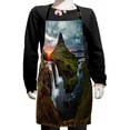 thumbnail image 1 of Landscape Kids Apron, Waterfall Landscape at Iceland Sunset Mountain Volcanic Area Natural Beauty Theme, Boys Girls Apron Bib with Adjustable Ties for Cooking Baking Painting, Multicolor, by Ambesonne, 1 of 2