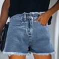 thumbnail image 2 of ZRBYWB Shorts For Women Female Retro Denim Jeans With High Waist Straight Leg Wide Leg Floor Length Pants For Women, 2 of 9