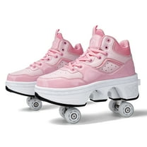 Unisex Roller Skate Shoes - Sneakers - Roller Shoes 2-in-1 Suitable for Outdoor Sports Skating Invisible Roller Skates for Boys Girls