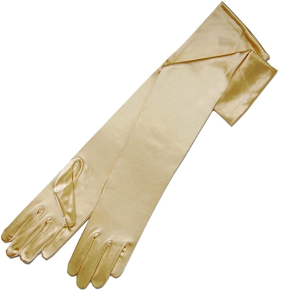 Various Colors 19.5" Long Shiny Stretch Satin Dress Gloves 12BL 