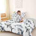 thumbnail image 4 of Feelyou Grey Ink Shark Wildlife Full Size Comforter Sets for Boys Girls, Simple Marine Animal Bedding Sets, Grey White, Grey Reversible, 3pcs, 4 of 6