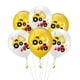 thumbnail image 1 of Juego de 20 globos de látex de 30 cm con diseño de vehículos de construcción, ideal como recuerdo de boda, cumpleaños o fiesta (blanco y amarillo)., 1 of 5