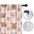 thumbnail image 4 of Blackout Kids Curtains,Pink Highland Cow Flower Pattern Childrens Insulated Curtains Set Of 2,Bedroom Essentials,Toddler Room Decor 52"x84", 4 of 5