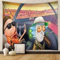 thumbnail image 3 of Tapiz para el hogar Tapiz bohemio Decoración de la habitación Tapiz floral colgante de ladrillos y Morty, 3 of 6