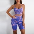 thumbnail image 3 of Tie Dye Workout Sets for Women 2 Piece Seamless Sports Bra Crop Tank High Waist Biker Shorts/Long Leggings Yoga Outfits, 3 of 3