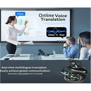 AI Translation Earbuds Real-Time 144-Language Translator Open Ear Wireless Earbuds for Travel Business and Language Learning-Black