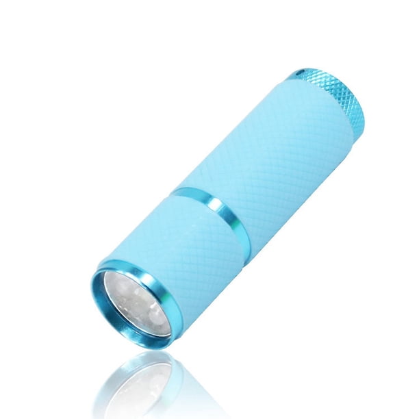 Mini linterna UV (azul) con 9 LED y batería - detector de orina de mascotas, adecuado para perros/gatos, agentes fluorescentes, manchas secas, detección anti-falsificación, billetes, chinches, etc.