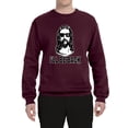 thumbnail image 2 of Wild Bobby, Jesus: Ill Be Back Inspirational/Christian Unisex Crewneck Graphic Sweatshirt, Maroon, Medium, 2 of 5