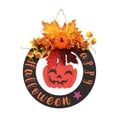 thumbnail image 3 of Halloween Door Sign, Halloween Welcome Wreaths, Wall Hanging Sign, Round Welcome Style F, 3 of 8