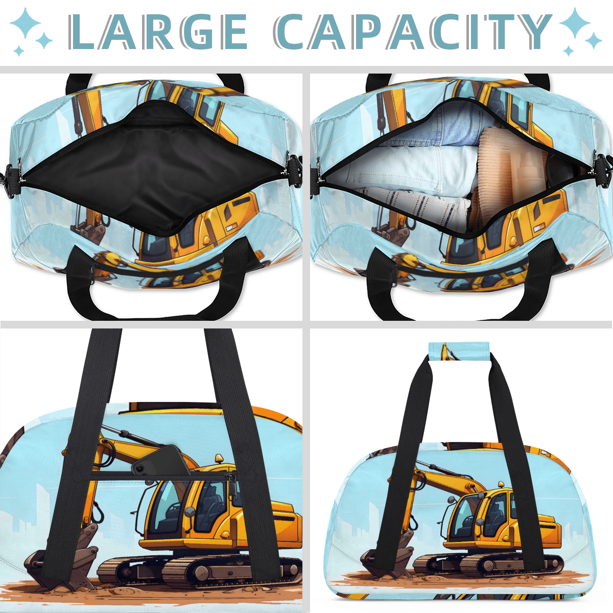 Herdesigns Sports Duffle Bags Travel Duffle Bag Gym Bag Trucks Weekender Travel Bag Waterproof Overnight Bag Carry On Travel Tote Bag Dance Bags