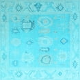 thumbnail image 1 of Ahgly Company Indoor Square Oriental Light Blue Traditional Area Rugs, 8' Square, 1 of 4