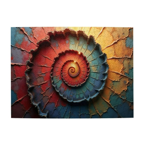 500 Pcs Abstract Spiral Jigsaw Puzzle For Adults – Colorful Textured Art Puzzle – Challenging Relaxing Brain Teaser – Unique Home Decor – Great Gift Idea Toys for Men Women Elders Birthday Gift