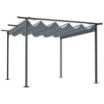 thumbnail image 2 of Outsunny 11.5'x11.5' Retractable Patio Gazebo Pergola, UV Resistant, Gray, 2 of 9