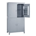 thumbnail image 4 of Resenkos Storage Cabinet,Kitchen,Pantry Cabinet,Elegant Bathroom Floor Storage Cabinet, Bathroom Storage Unit, Cabinet with 4 Doors, Grey, 4 of 11
