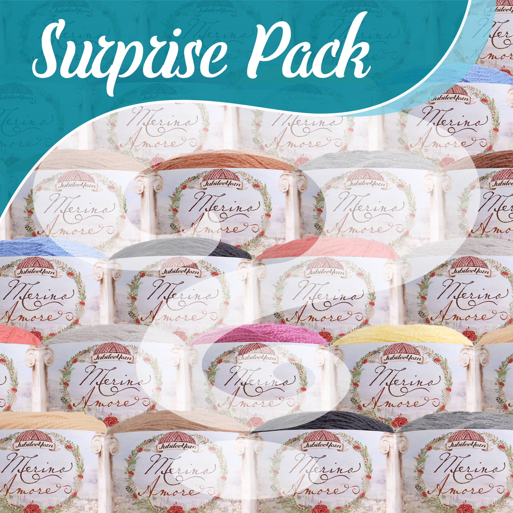 JubileeYarn Merino Amore Yarn - 100g/Cake Sport Weight Merino Wool - Variety Pack - 4 Cakes