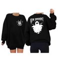 thumbnail image 1 of Arlun,Halloween Chandails pour Femmes Grande Taille Mode à Lettres Imprimées Coupe Ample Col Rond Chandails à Enfiler Chandails Amples Confortables Manches Longues Automne Hiver Entraînement Hauts Sans Capuche Noir4 TTG, 1 of 5