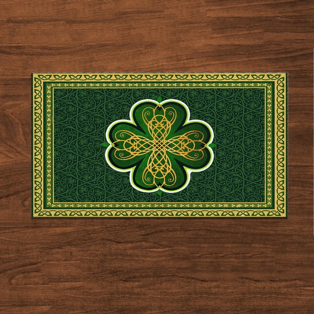 Oleegame 1PC Placemat St Patricks's Day Placemats Irish Festive Atmosphere Decorative Table Runners Tablecloths