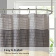 thumbnail image 5 of Madison Park Yellow Faux Silk Shower Curtain, Striped Lightweight Bath Curtain Decor, Gray Curtain for Bathroom, 72"x72", 5 of 7