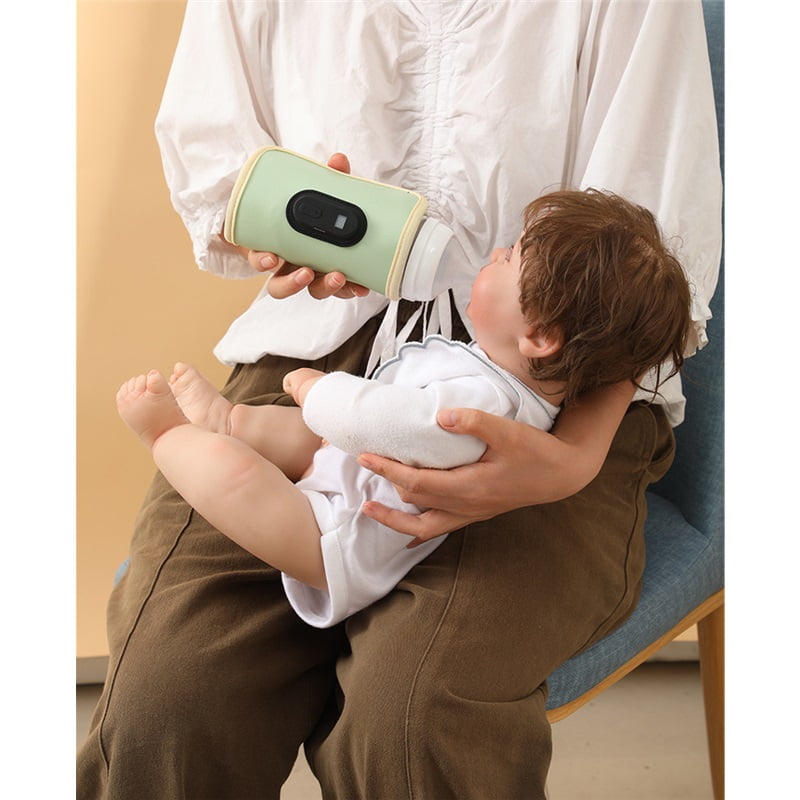 USB Baby Bottle Warmer with LCD Screen, Heating,Temperature, Portable Milk Bottle Heater for Travel, Car, Plane