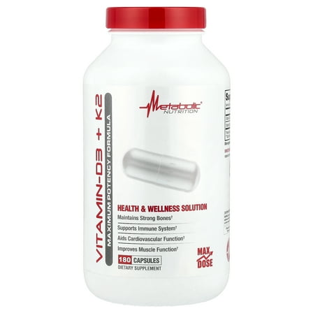 Metabolic Nutrition Vitamin D3   K2, 180 Capsules