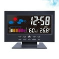 thumbnail image 3 of Desktop LED Weather Forecast Clock Home Digital Display Calendar Alarm Clock Multi-function Large Screen Clock (Black, with USB Cable), 3 of 8