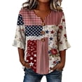 thumbnail image 2 of 250th Anniversary USA Shirt for Women Soft T Shirt Comfort Classic Crew Neck Top Tee Casual Patriotic Tops L, 2 of 4