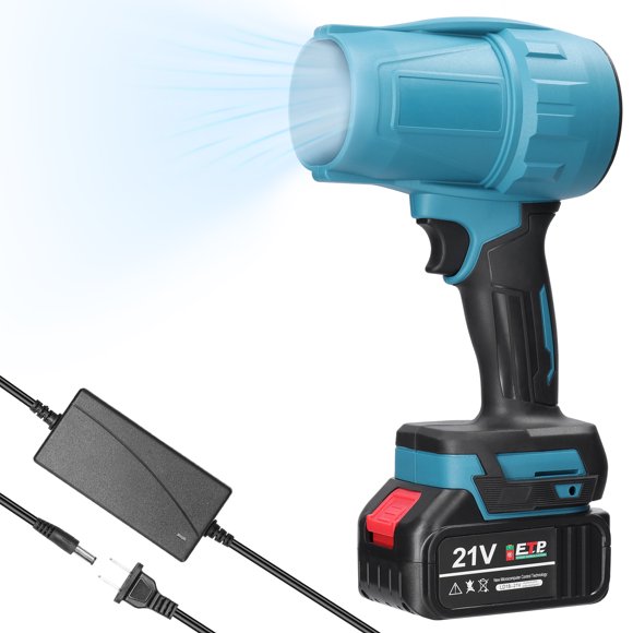 Mistaha Portable Lithium Battery Turbo Fan with Powerful Blowing, Multi-functional Keyboard Cleaner, Industrial Turbo Blower, Rechargeable Cyclone Air Blower - Makita Plug, USA 110V