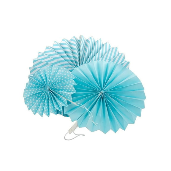 Blue Paper Fans | Blue Ceiling Decor | Light Blue Spiral Paper Fan Set - 3 Pieces/Pkg. (pm892200173)