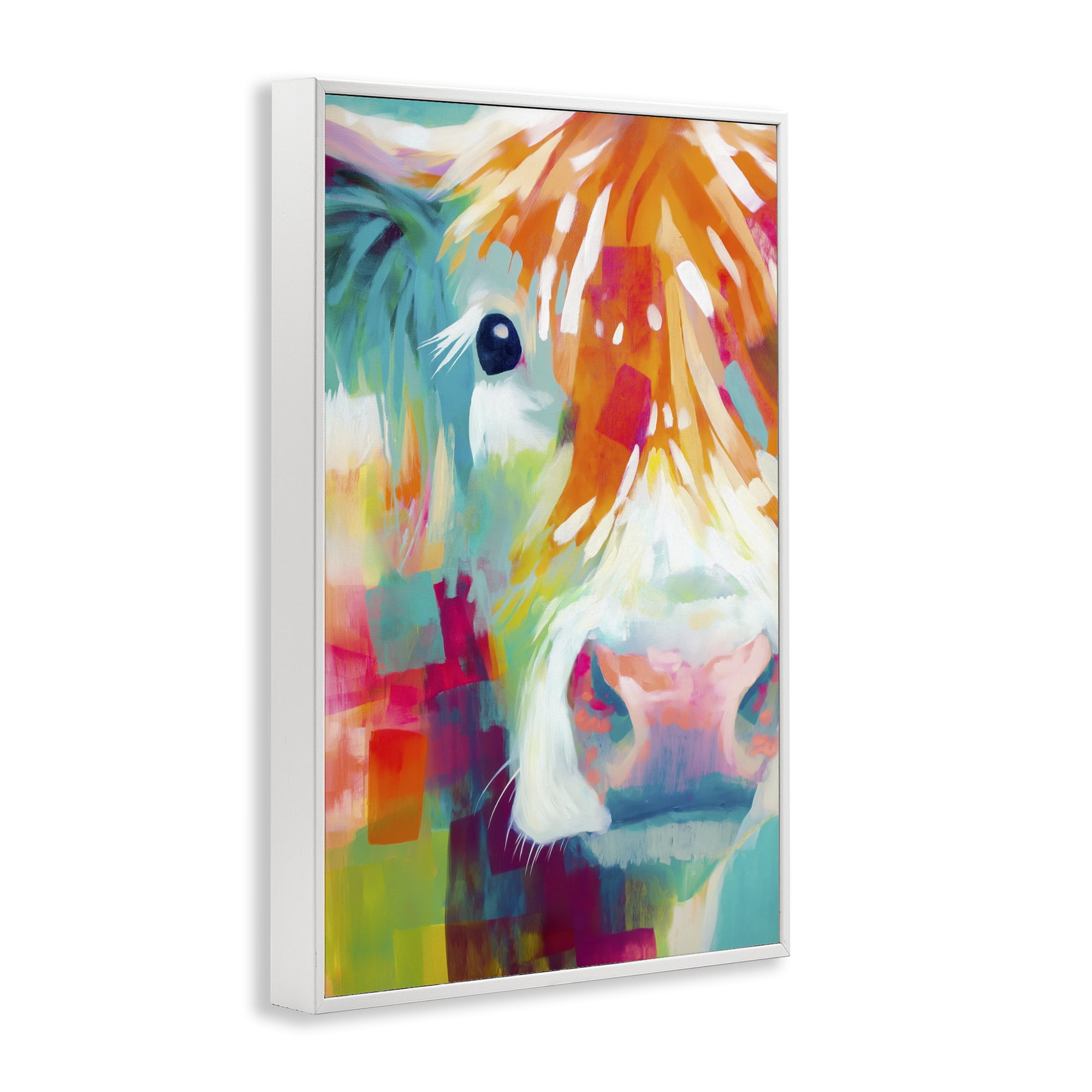 Stupell Industries Highland Portrait in Brights White Framed Giclee Art, design by Chromatic Storm Studio