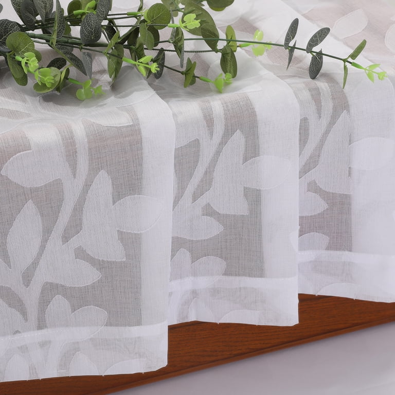 OVZME Darla 42x54 Light Filtering White Sheer Curtains photo 5