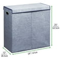 thumbnail image 5 of mDesign Divided Laundry Hamper Basket with Lid, Chrome Handles - Navy, 5 of 9
