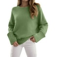 thumbnail image 2 of zaveiop Women's Oversized Sweaters Fuzzy Chunky Warm Pullover Sweater (Green, XL), 2 of 7