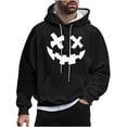 thumbnail image 2 of Sudadera con capucha de Halloween para hombre, informal, de moda, con cuello redondo, estampado, manga larga, blusa de poliéster, 2 of 5