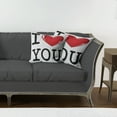 thumbnail image 7 of Ambesonne I Love You Throw Pillow Cover 2 Pack, Valentines Birthday, 20", Red White Black, 7 of 7