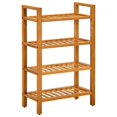 thumbnail image 1 of vidaXL Shoe Rack with 4 Shelves 50x27x80 cm Solid Oak Wood, 1 of 4