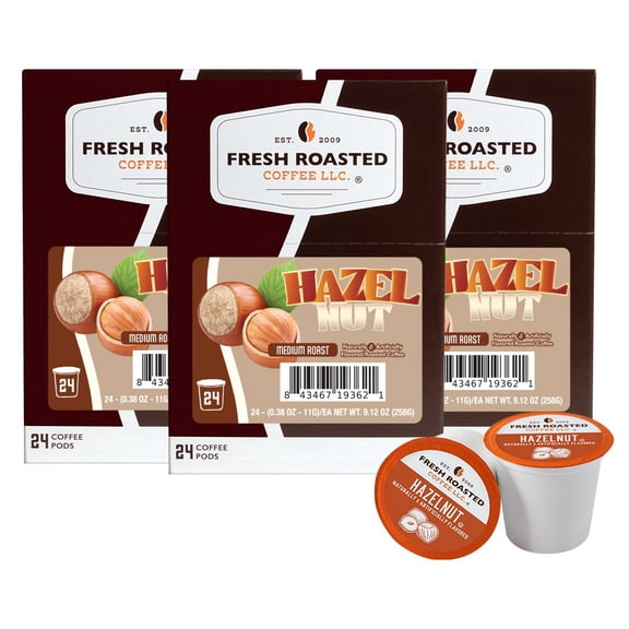 Fresh Roasted Coffee's Flavored Coffee Collection, Hazelnut, 72 K-compatible Pods