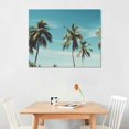 thumbnail image 2 of JRXY  Sylvie Coastal Coconut Palm Tree Beach Framed Canvas Wall Art White, Beautiful West Coast Wall Décor 20x16in, 2 of 4
