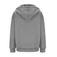 thumbnail image 5 of Yyeselk Womens Fall and Winter Hooded Sweatshirts Trendy Full Zip Pure Color Hoodies Fashion Long Sleeves Drawstring Crew Neck Shirt with Pocket Gray L, 5 of 6