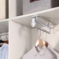 thumbnail image 2 of 16 Inch Wardrobe Closet Slide Rail Pull-Out Clothes Hanging Rod Metal Pants Hanger Rack - Black, 2 of 5