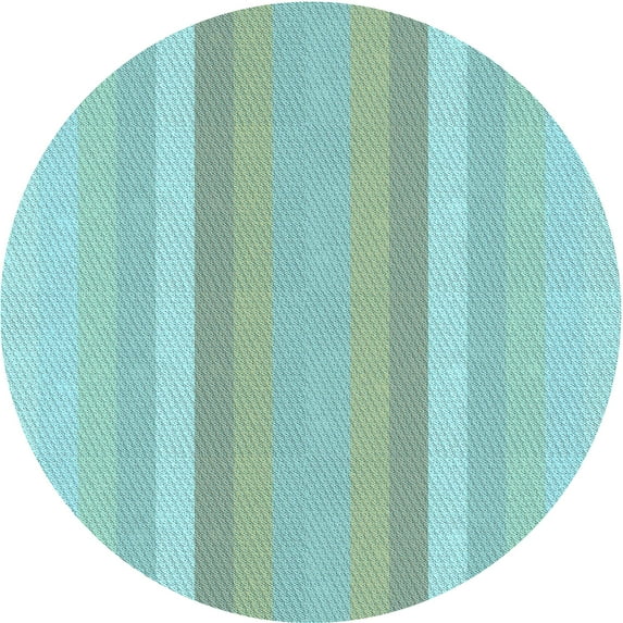 Ahgly Company Indoor Round Patterned Tron Blue Area Rugs, 3' Round