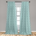 thumbnail image 3 of Ambesonne Blue Curtains, Simple Repeating Geometric Art, Pair of 28"x63", Dark Reseda Green, 3 of 3