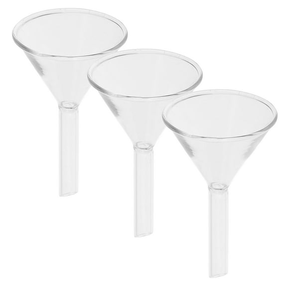 BESTONZON Glass Funnel Set For Lab: 3 Pack 40mm Length Heavy Wall Borosilicate Glass Funnels - Short Stem For Scientific Laboratory