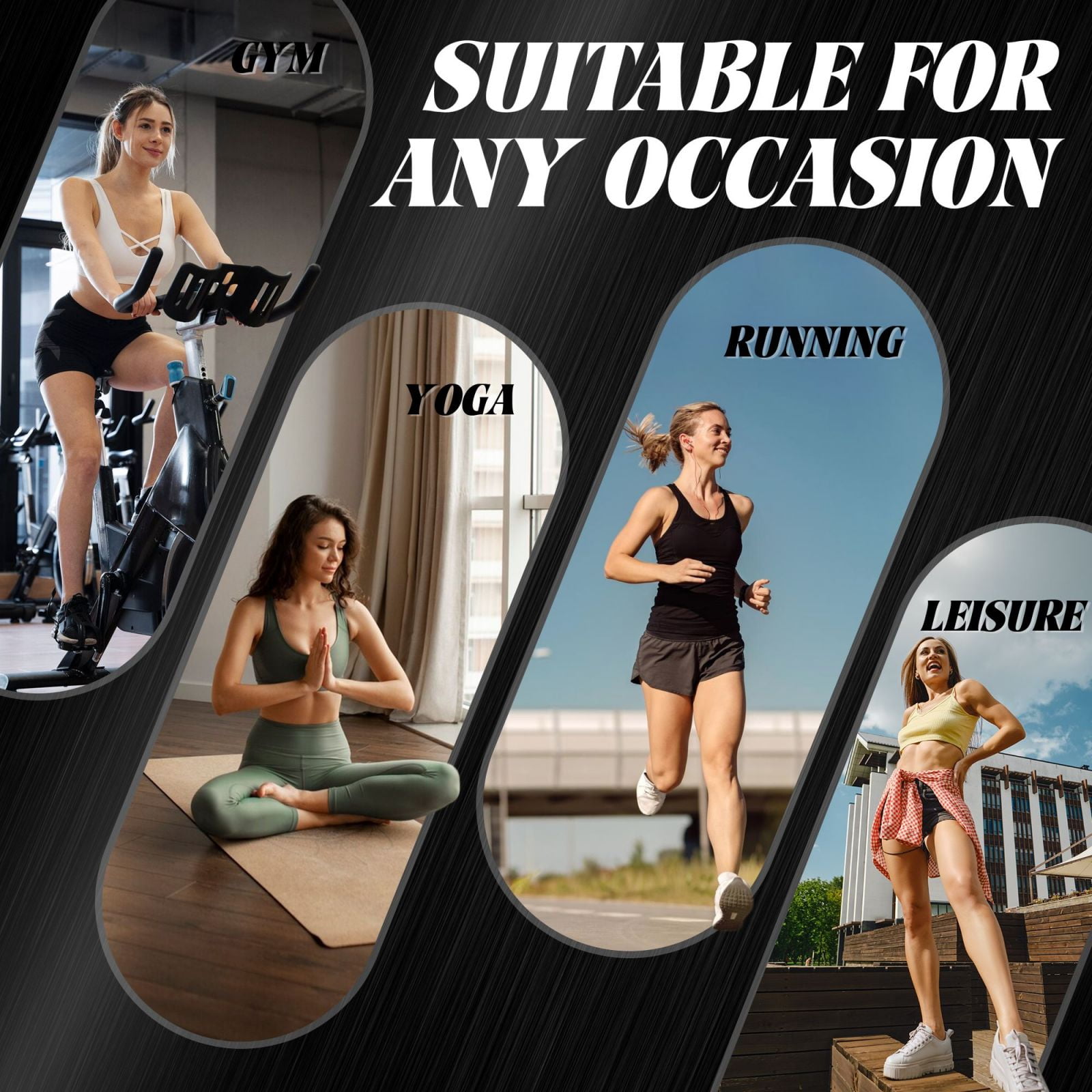 Hirioo Astronauts Start Running for Women's Sports Vest with Full-Print Design, Stretchy Fabric and Removable Pads-Medium